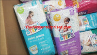 Shopify Auction Lot Of Assorted Diapers And Depends 26Packs (22Packs Diapers) (4Packs